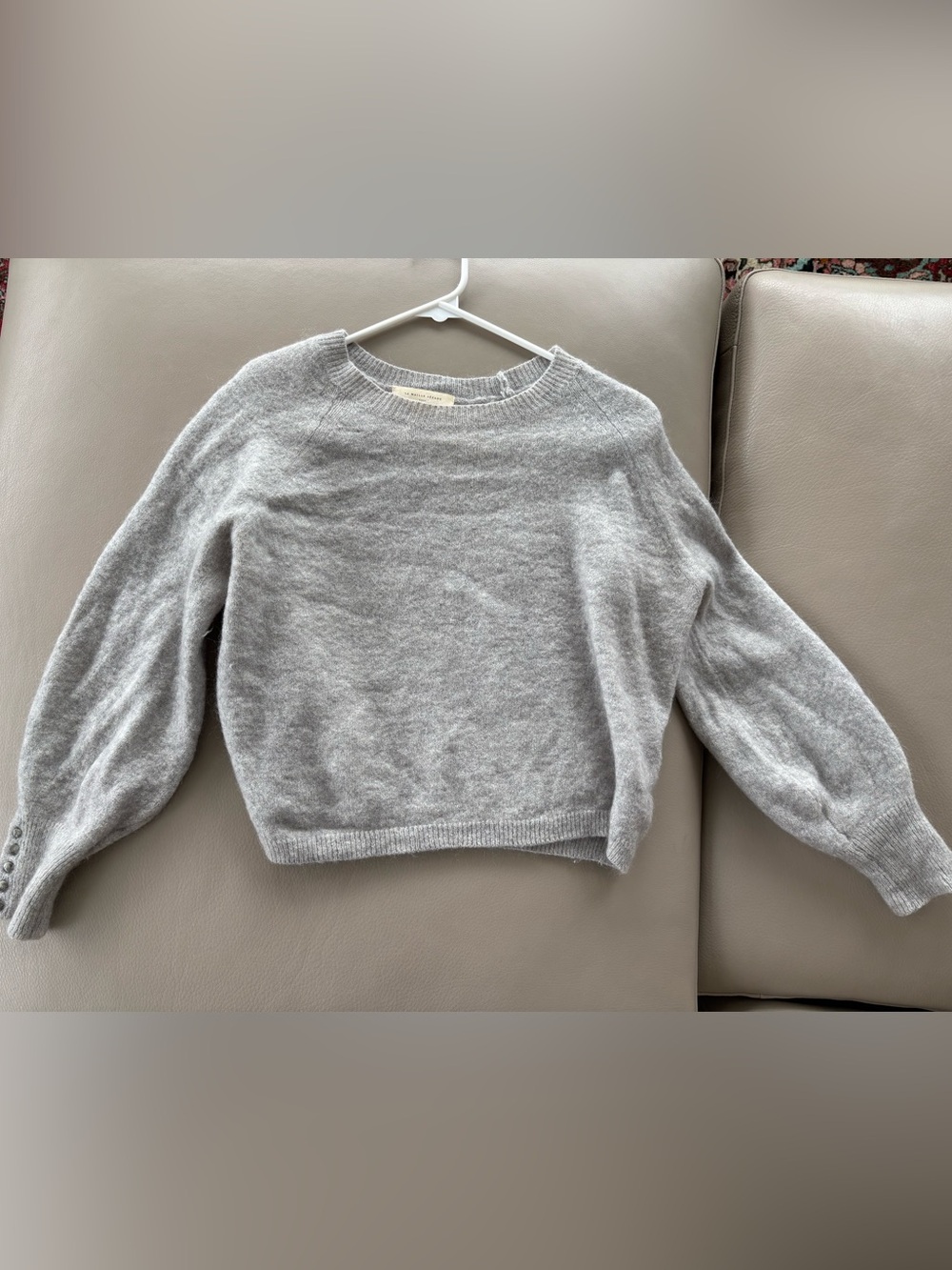 Sézane Light Gray Women's Crewneck Knit Sweater